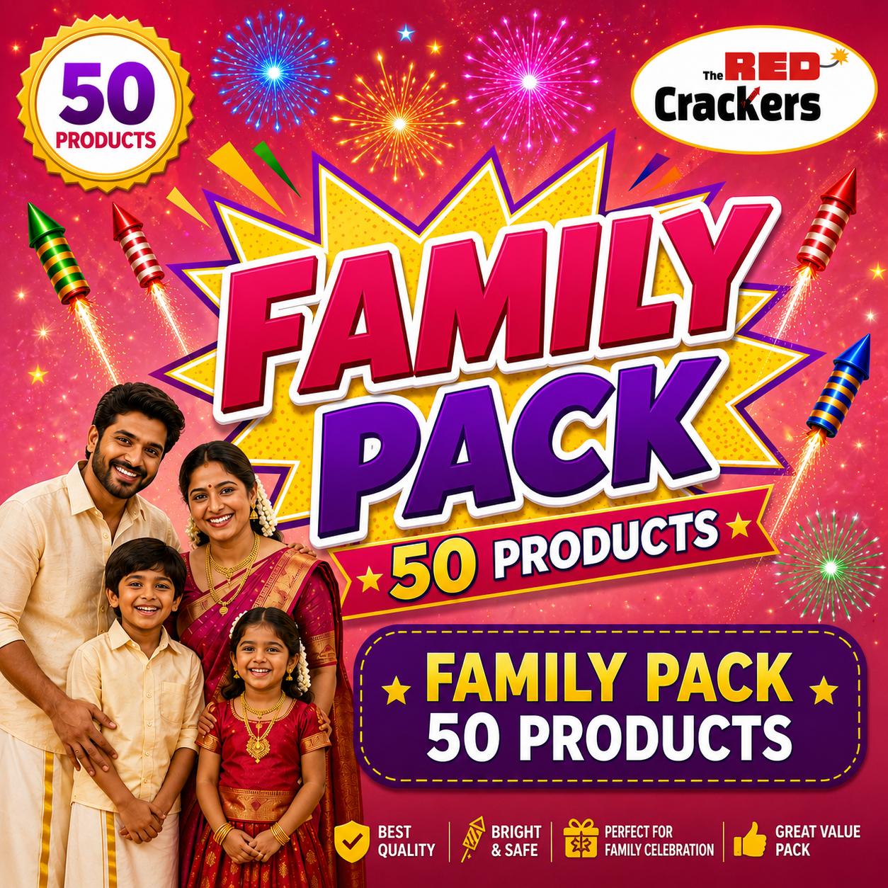 Family Pack — 50 Products — Sivakasi fireworks